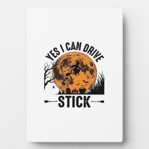 Grappig Halloween Drive Stick Heksen Vintage T-shi Fotoplaat