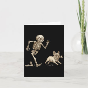 Grappig Halloween Franse Bulldog Skeleton Soky Sei Kaart