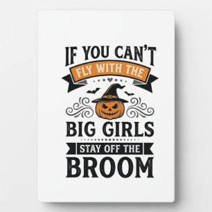 Grappig Halloween Grote Meisjes Bezem Vintage Shir Fotoplaat