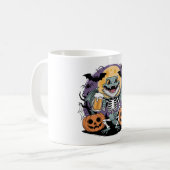 Grappig Halloween Hagedis skelet met bier Koffiemok (Voorkant links)