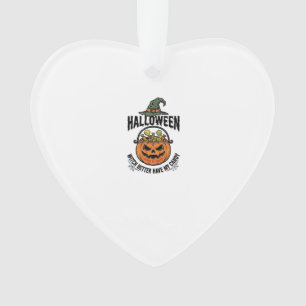 Grappig Halloween Heks Snoep Pompoen Shirt Ontwerp Ornament