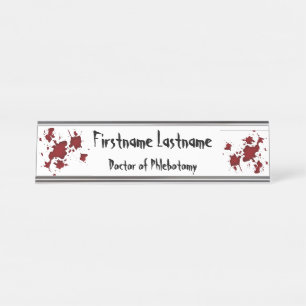 Grappig Halloween horror bloed splatted Bureau Naambordje