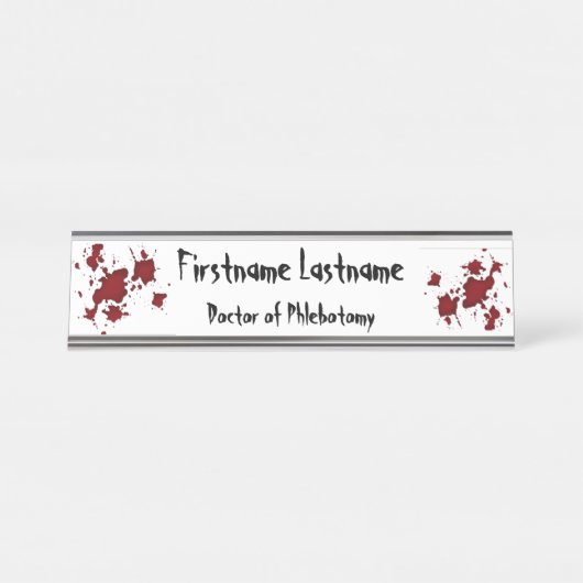 Grappig Halloween horror bloed splatted Bureau Naambordje (Voorkant)