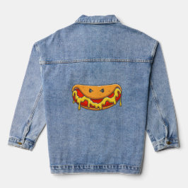 Grappig Halloween hotdog monster Spooky Denim Jacket
