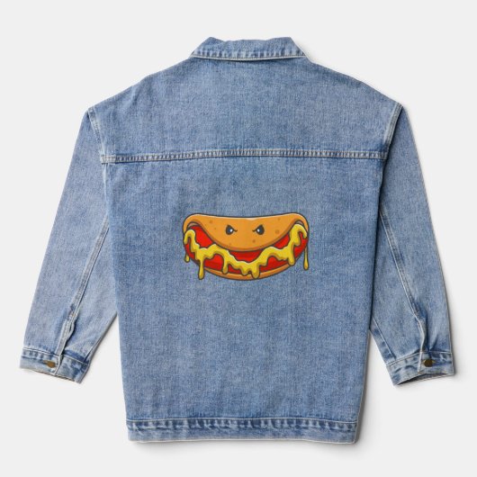 Grappig Halloween hotdog monster Spooky Denim Jacket (Achterkant)
