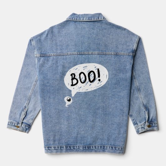 Grappig Halloween Jas BOO! 🎃 Denim Jacket (Achterkant)