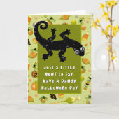 Grappig Halloween Kaart (Gele Bloem)
