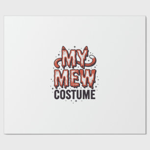 Grappig Halloween Kat Miauw Kostuum Vintage Ontwer Cadeaupapier