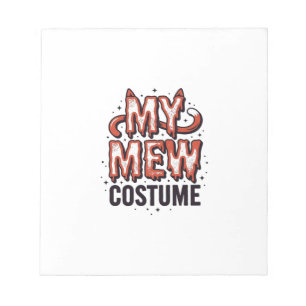 Grappig Halloween Kat Miauw Kostuum Vintage Ontwer Notitieblok