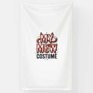 Grappig Halloween Kat Miauw Kostuum Vintage Ontwer Spandoek