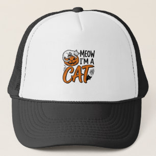 Grappig Halloween Kat Pompoen Typografie Shirt Ont Trucker Pet
