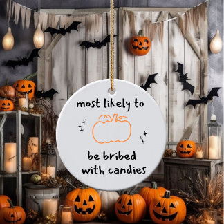 Grappig Halloween keramisch Ornament