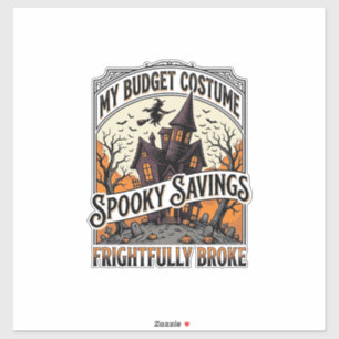 Grappig Halloween-kostuum Gebroken Heks Spookhuis Sticker