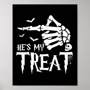 Grappig Halloween kostuum paar Skeleton Matching S Poster