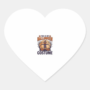 Grappig Halloween Kostuum Pompoen Heks Shirt Ontwe Hart Sticker