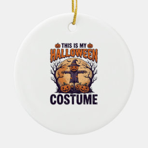 Grappig Halloween Kostuum Pompoen Heks Shirt Ontwe Keramisch Ornament