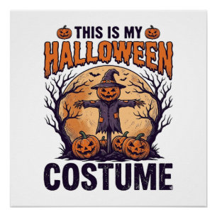 Grappig Halloween Kostuum Pompoen Heks Shirt Ontwe Perfect Poster
