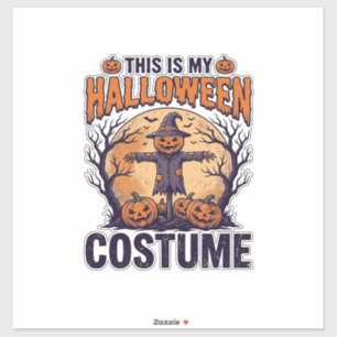 Grappig Halloween Kostuum Pompoen Heks Shirt Ontwe Sticker