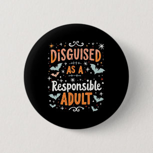 Grappig Halloween kostuum vermomd als een verantwo Ronde Button 5,7 Cm