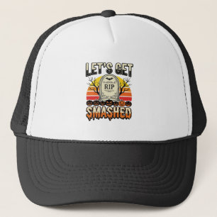 Grappig Halloween Laten we de boel kapotslaan Graf Trucker Pet