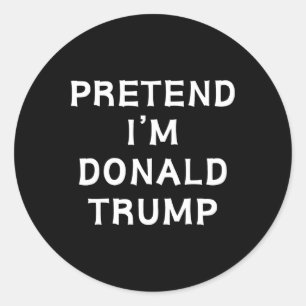 Grappig Halloween Lazy Kostuum Doe alsof ik Donald Ronde Sticker