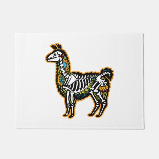 Grappig Halloween Llama Skelet Graphic - Deurmat (Voorkant)
