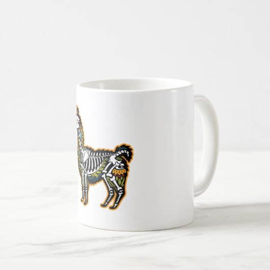 Grappig Halloween Llama Skelet Graphic - Koffiemok (Voorkant rechts)