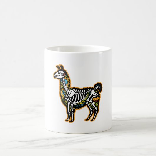 Grappig Halloween Llama Skelet Graphic - Koffiemok (Center)