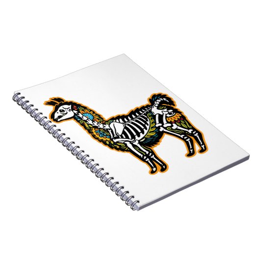 Grappig Halloween Llama Skelet Graphic - Notitieboek (Rechterzijde)