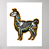 Grappig Halloween Llama Skelet Graphic - Poster (Voorkant)