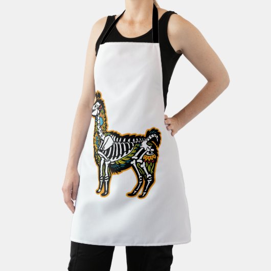 Grappig Halloween Llama Skelet Graphic - Schort (Insitu)