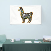Grappig Halloween Llama Skelet Graphic - Spandoek (Beurs)