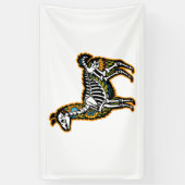 Grappig Halloween Llama Skelet Graphic - Spandoek (Verticaal)
