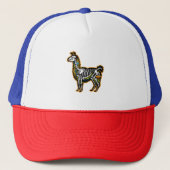 Grappig Halloween Llama Skelet Graphic - Trucker Pet (Voorkant)
