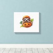 Grappig Halloween Luiaard Sticker Classic T-shirt Canvas Afdruk (Insitu (Houten vloer))