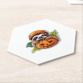 Grappig Halloween Luiaard Sticker Classic T-shirt Kartonnen Onderzetters (Schuin)