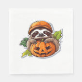 Grappig Halloween Luiaard Sticker Classic T-shirt Servet (Voorkant)