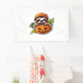 Grappig Halloween Luiaard Sticker Classic T-shirt Spandoek (Insitu)