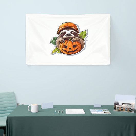 Grappig Halloween Luiaard Sticker Classic T-shirt Spandoek (Beurs)