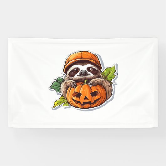 Grappig Halloween Luiaard Sticker Classic T-shirt Spandoek (Horizontaal)