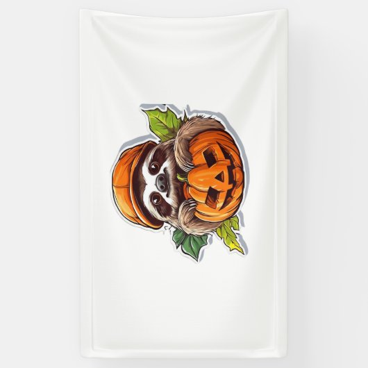Grappig Halloween Luiaard Sticker Classic T-shirt Spandoek (Verticaal)