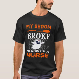Grappig Halloween - Mijn Bezem Brak Dus Nu Ben Ik T-shirt