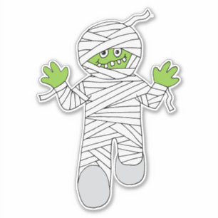 Grappig Halloween Mummy Boy Party Favor Sticker