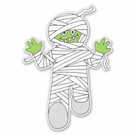 Grappig Halloween Mummy Boy Party Favor Sticker (Voorkant)