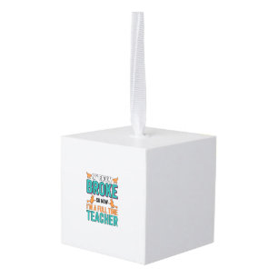 Grappig Halloween Onderwijzer Bezem Gebroken Vinta Kubus Ornament