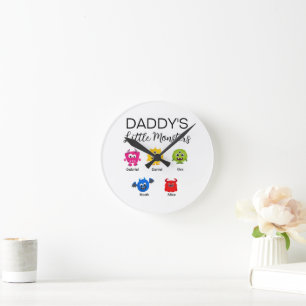 Grappig Halloween papa's kleine monster Ronde Klok