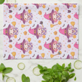 Grappig Halloween patroon met pompoenen en heks Theedoek (Gevouwen)