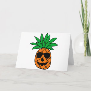 Grappig Halloween pompoen ananas karakter Kaart