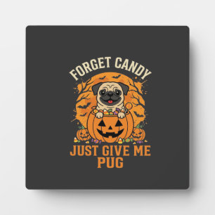 Grappig Halloween Pug Snoep Design_1 Fotoplaat