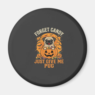Grappig Halloween Pug Snoep Design_1 Magneet